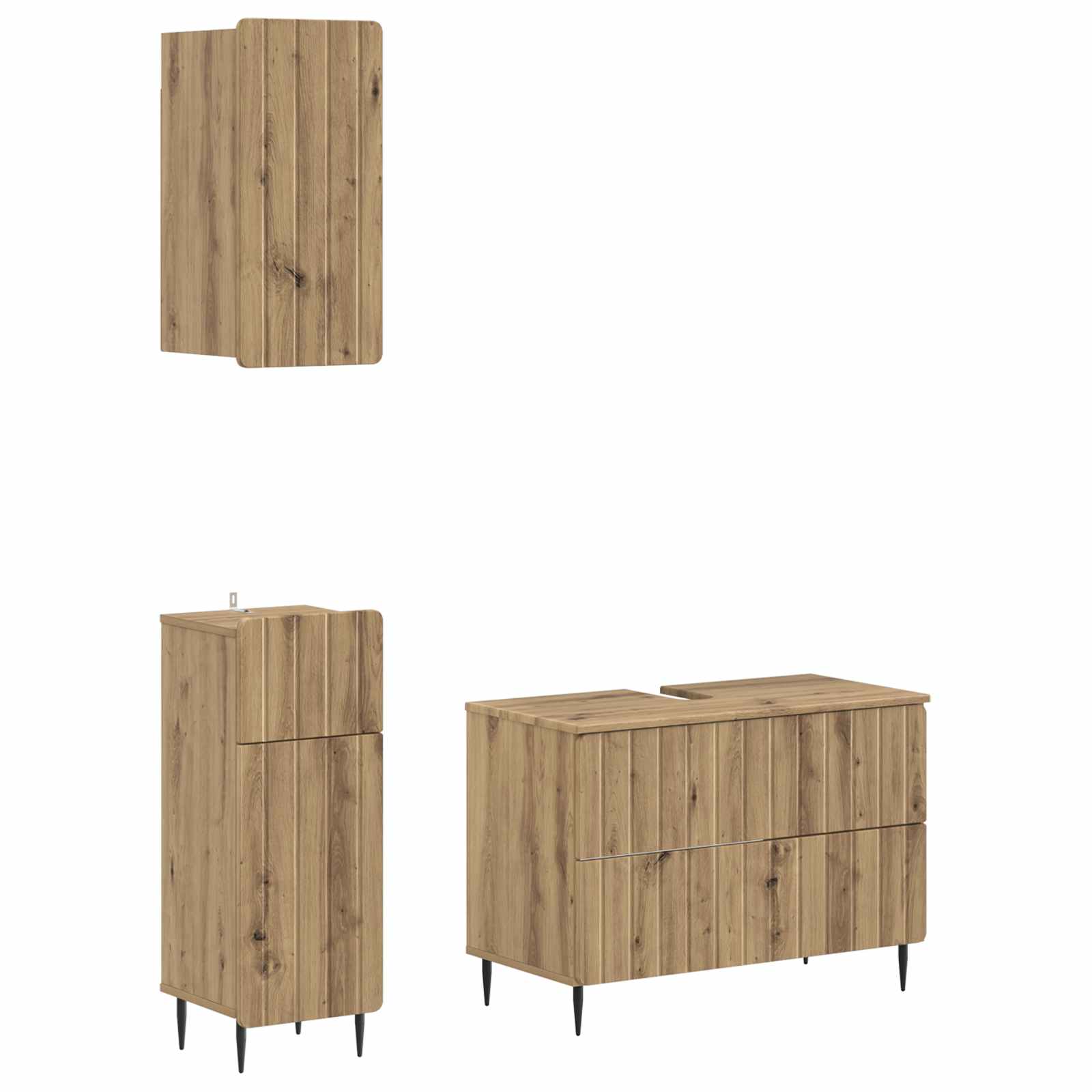 3417764_1.jpg vidaXL 3-dielna skrinka do kúpeľne ZWOLLE Dub artisan Kompozitné drevo – Obrázok 1