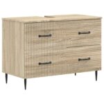 vidaXL 3-dielna skrinka do kúpeľne HAARLEM Dub sonoma Kompozitné drevo – Obrázok 4
