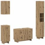 vidaXL Súprava kúpeľňových skríň v 4 kusoch EDE Dub artisan