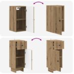 vidaXL Súprava kúpeľňových skríň v 4 kusoch EDE Dub artisan – Obrázok 8