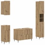 vidaXL Súprava kúpeľňových skríň v 4 kusoch ZWOLLE Dub artisan