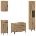 vidaXL Súprava kúpeľňových skríň v 4 kusoch HAARLEM Dub artisan