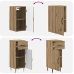 vidaXL Súprava kúpeľňových skríň v 4 kusoch HAARLEM Dub artisan – Obrázok 7