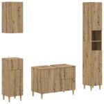 vidaXL Súprava kúpeľňových skríň v 4 kusoch DELFT Dub artisan