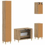 vidaXL Súprava kúpeľňových skríň v 4 kusoch DELFT Dub artisan – Obrázok 6