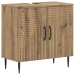 vidaXL Súprava kúpeľňových skríň v 2 kusoch HAARLEM Dub artisan – Obrázok 3