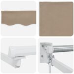 vidaXL Sklopná markíza Béžová 4 x 2 m 100% polyester a hliník – Obrázok 7
