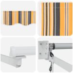vidaXL Sklopná markíza Žltá, šedá a biela 3 x 2 m Polyester a kov – Obrázok 7