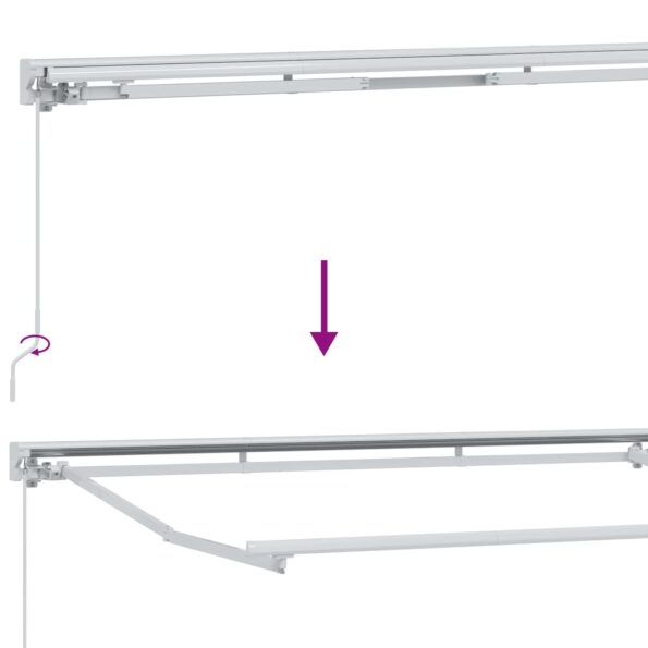 vidaXL Ručný rám markízy s LED Červená a Biela 2,5 x 2 m – Obrázok 11