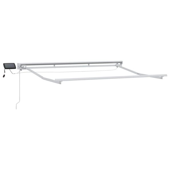 vidaXL Ručný rám markízy s LED Červená a Biela 2,5 x 2 m – Obrázok 4
