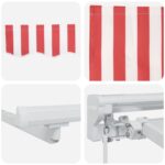 vidaXL Ručný rám markízy s LED Červená a Biela 2,5 x 2 m – Obrázok 9