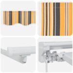 vidaXL Ručný rám markízy s LED Žltá, šedá a biela 3 x 2 m – Obrázok 9