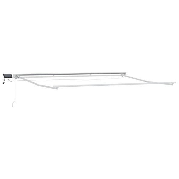 vidaXL Ručný rám markízy s LED Béžová a biela 4 x 2 m – Obrázok 4