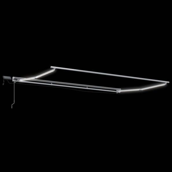 vidaXL Ručný rám markízy s LED Béžová a biela 4 x 2 m – Obrázok 6