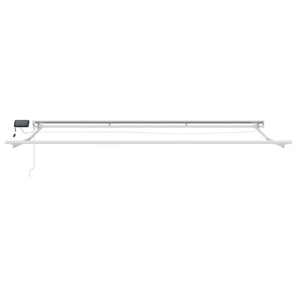 vidaXL Ručný rám markízy s LED Béžová a biela 4 x 2 m – Obrázok 7