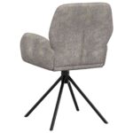 vidaXL Otočné jedálenské stoličky 6 pcs Faux semišová koža Svetlosivá – Obrázok 5