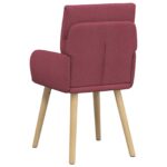 vidaXL Jedálenské stoličky 4 pcs Látka Víno červené 60 x 56 x 96 cm – Obrázok 5