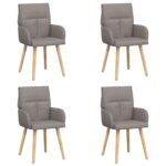 vidaXL Jedálenské stoličky 4 pcs Látka Sivohnedá 60 x 56 x 96 cm