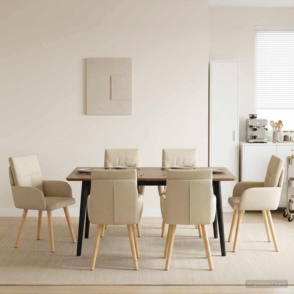 3428363_1.jpg vidaXL Jedálenské stoličky 4 pcs Látka Krémová 60 x 56 x 96 cm – Obrázok 1