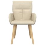 vidaXL Jedálenské stoličky 4 pcs Látka Krémová 60 x 56 x 96 cm – Obrázok 3