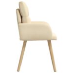 vidaXL Jedálenské stoličky 4 pcs Látka Krémová 60 x 56 x 96 cm – Obrázok 4