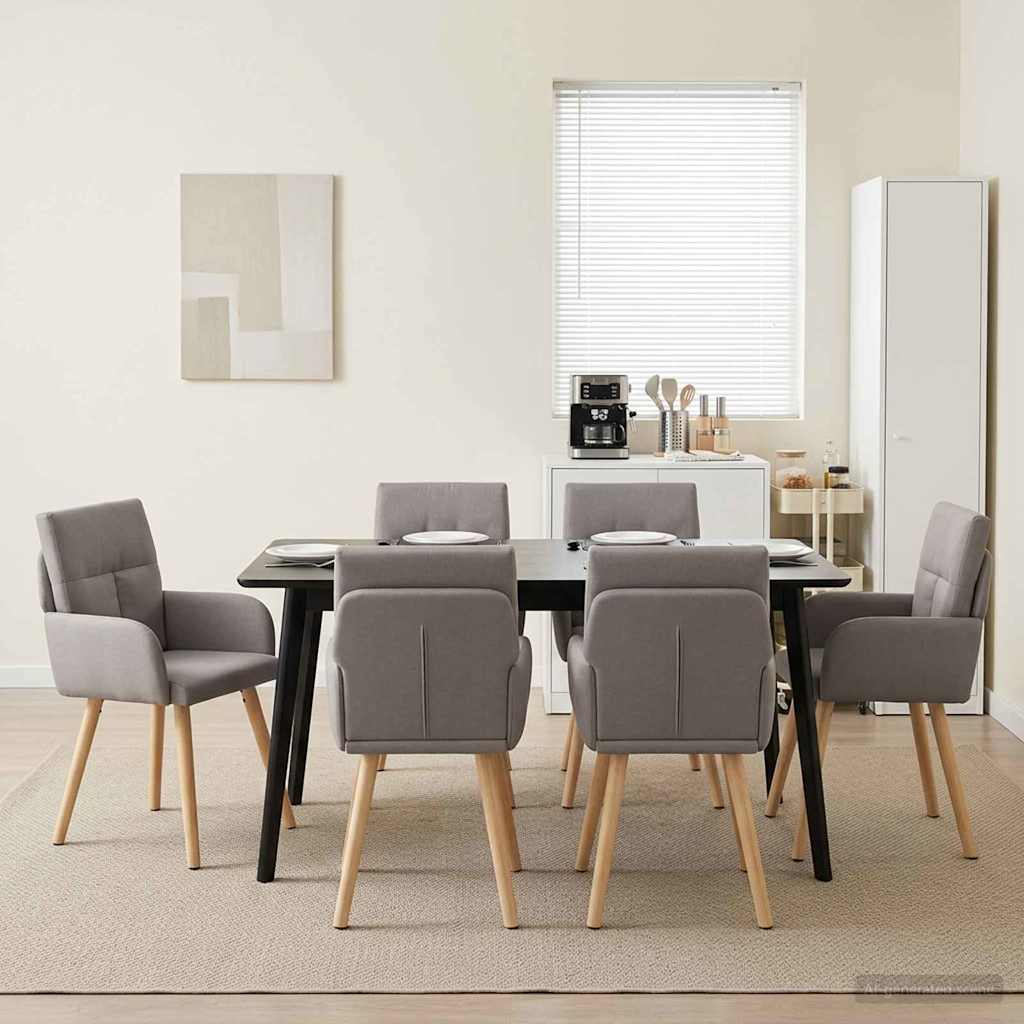 3428370_1.jpg vidaXL Jedálenské stoličky 6 pcs Látka Sivohnedá 60 x 56 x 96 cm – Obrázok 1