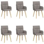 vidaXL Jedálenské stoličky 6 pcs Látka Sivohnedá 60 x 56 x 96 cm – Obrázok 2