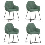vidaXL Jedálenské stoličky 4 pcs Zamat Morská zelená 55 x 50 x 84 cm – Obrázok 2