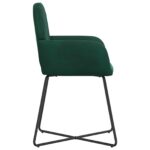vidaXL Jedálenské stoličky 6 pcs Zamat Tmavozelená 55 x 50 x 84 cm – Obrázok 4