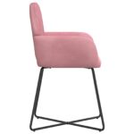 vidaXL Jedálenské stoličky 6 pcs Zamat Ružová 55 x 50 x 84 cm – Obrázok 4