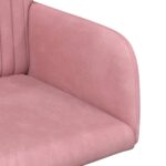 vidaXL Jedálenské stoličky 6 pcs Zamat Ružová 55 x 50 x 84 cm – Obrázok 6