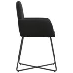 vidaXL Jedálenské stoličky 6 pcs Zamat Čierna 55 x 50 x 84 cm – Obrázok 4