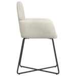 vidaXL Jedálenské stoličky 6 pcs Zamat Krémová 55 x 50 x 84 cm – Obrázok 4