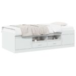 vidaXL Rám postele so skladom Biela 80 x 200 cm Kompozitné drevo – Obrázok 2