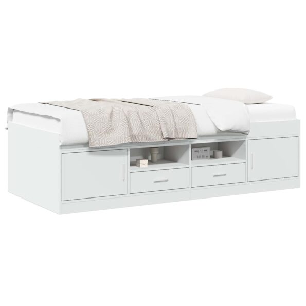 vidaXL Rám postele so skladom Biela 80 x 200 cm Kompozitné drevo – Obrázok 2