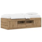 vidaXL Rám postele so skladom Dub artisan 80 x 200 cm Kompozitné drevo – Obrázok 2