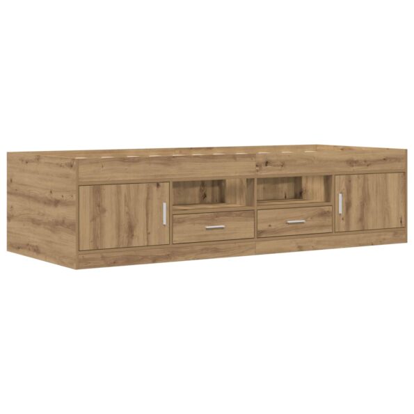 vidaXL Rám postele so skladom Dub artisan 80 x 200 cm Kompozitné drevo – Obrázok 3