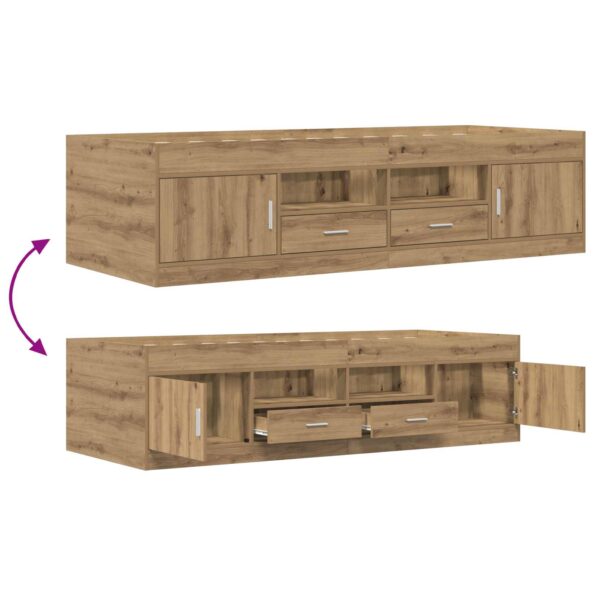 vidaXL Rám postele so skladom Dub artisan 80 x 200 cm Kompozitné drevo – Obrázok 8