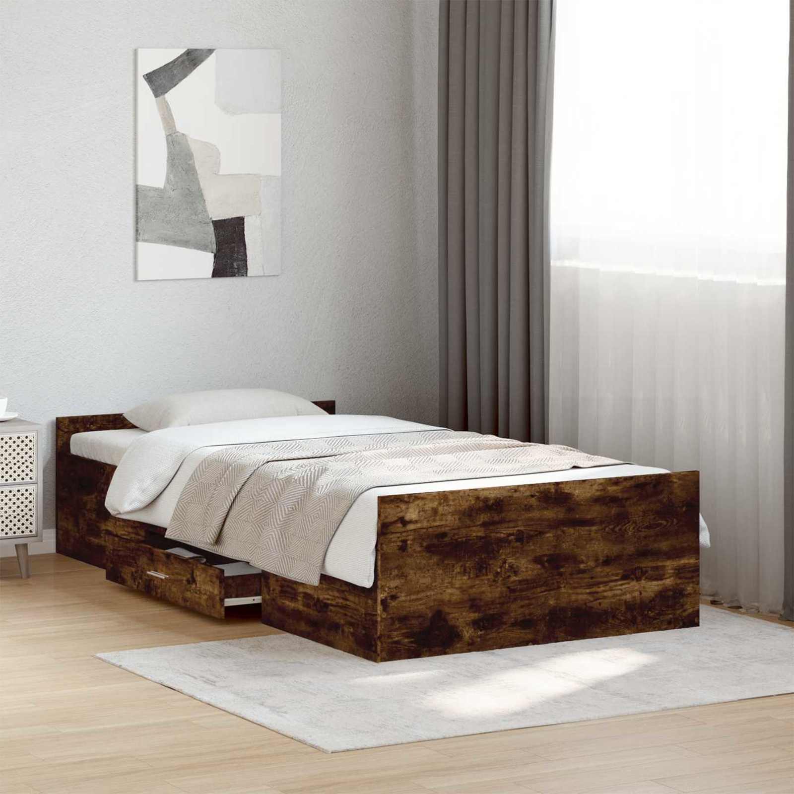 3429503_1.jpg vidaXL Rám postele so skladom Dymový dub 80 x 200 cm Kompozitné drevo – Obrázok 1