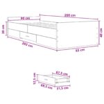 vidaXL Rám postele so skladom Dymový dub 80 x 200 cm Kompozitné drevo – Obrázok 10