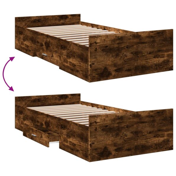 vidaXL Rám postele so skladom Dymový dub 80 x 200 cm Kompozitné drevo – Obrázok 8