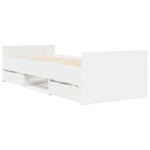 vidaXL Rám postele so skladom Biela 80 x 200 cm Kompozitné drevo – Obrázok 2