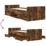 vidaXL Rám postele so skladom Dymový dub 80 x 200 cm Kompozitné drevo – Obrázok 7