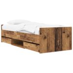 vidaXL Rám postele so skladom Staré drevo 80 x 200 cm Kompozitné drevo