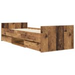 vidaXL Rám postele so skladom Staré drevo 80 x 200 cm Kompozitné drevo – Obrázok 2