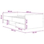 vidaXL Rám postele so skladom Sivý Sonoma 80 x 200 cm Kompozitné drevo – Obrázok 9