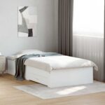 vidaXL Rám postele so skladom Biela 80 x 200 cm Kompozitné drevo