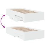 vidaXL Rám postele so skladom Biela 80 x 200 cm Kompozitné drevo – Obrázok 7