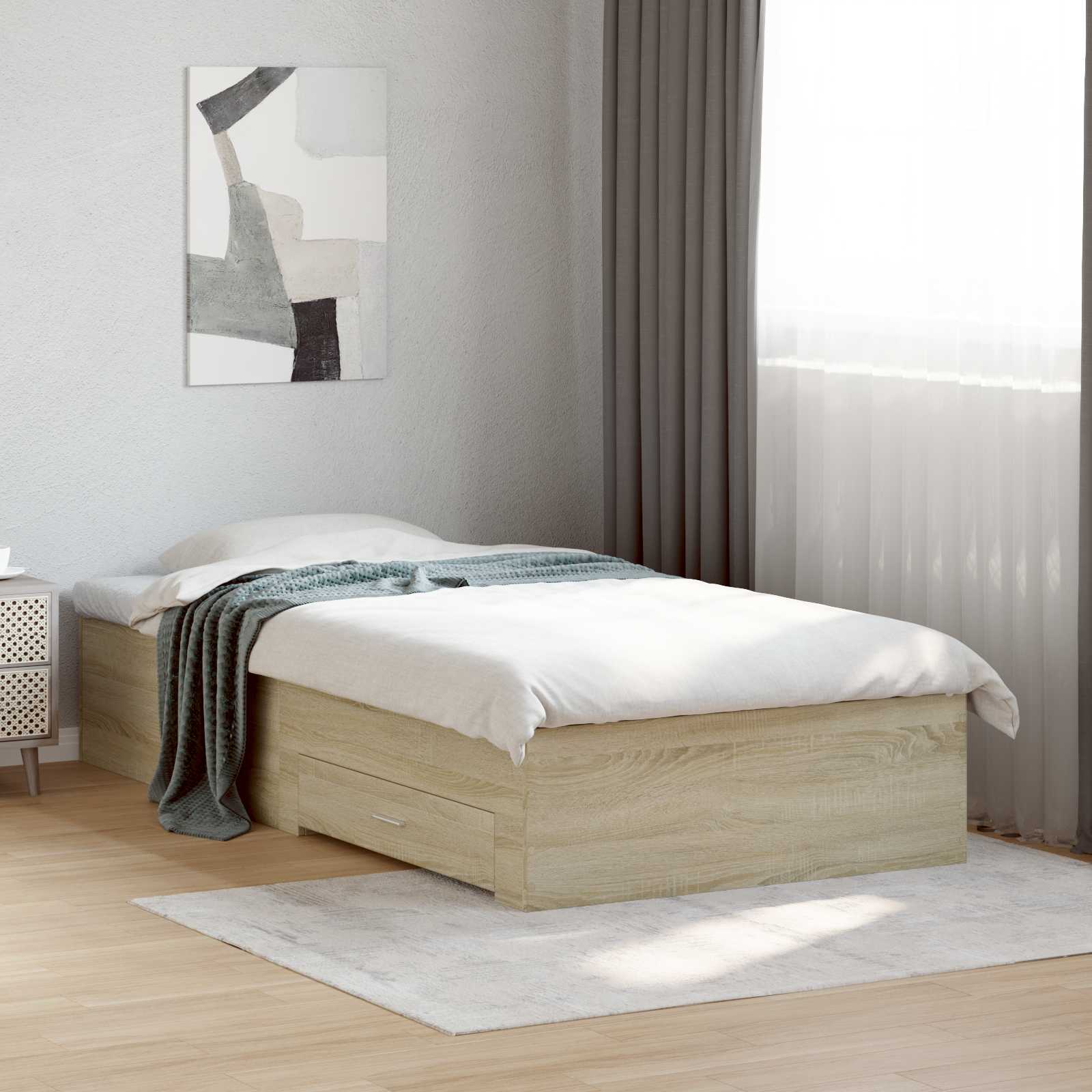 3429526_1.jpg vidaXL Rám postele so skladom Dub sonoma 80 x 200 cm Kompozitné drevo – Obrázok 1