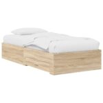 vidaXL Rám postele so skladom Dub sonoma 80 x 200 cm Kompozitné drevo – Obrázok 2